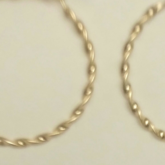 Gold Spiral Earrings, Gold Hoop Earrings - Picture 3 of 5